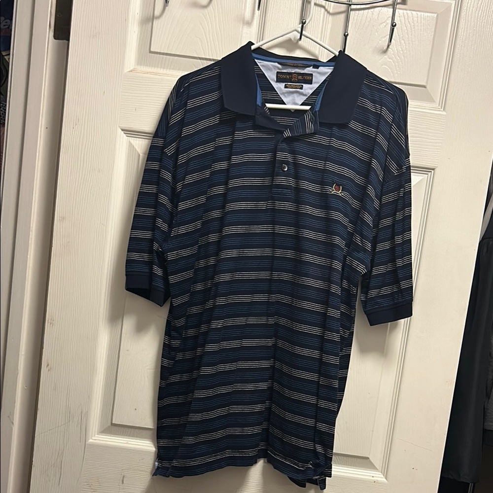 Tommy Hilfiger Men's Navy Striped Shirt